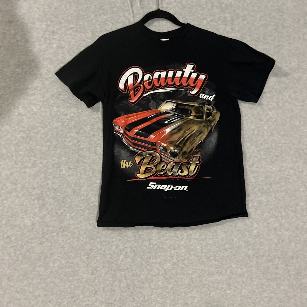 Snap-on Tools Beauty and the Beast Muscle Car Graphic T-Shirt Mens Medium Black